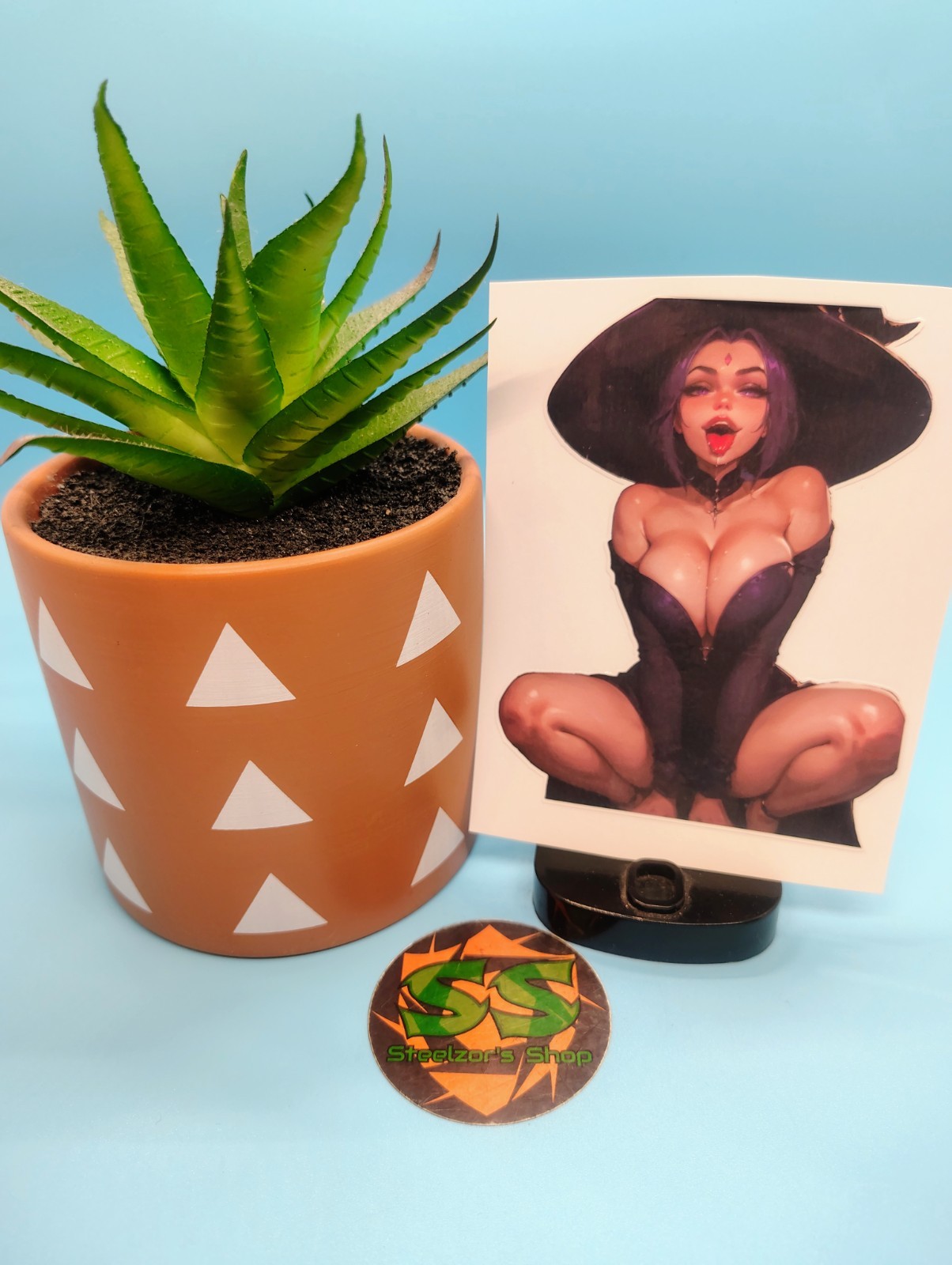 (4.5 Inches) Raven (Witch Outfit) – Water-Resistant Vinyl Sticker