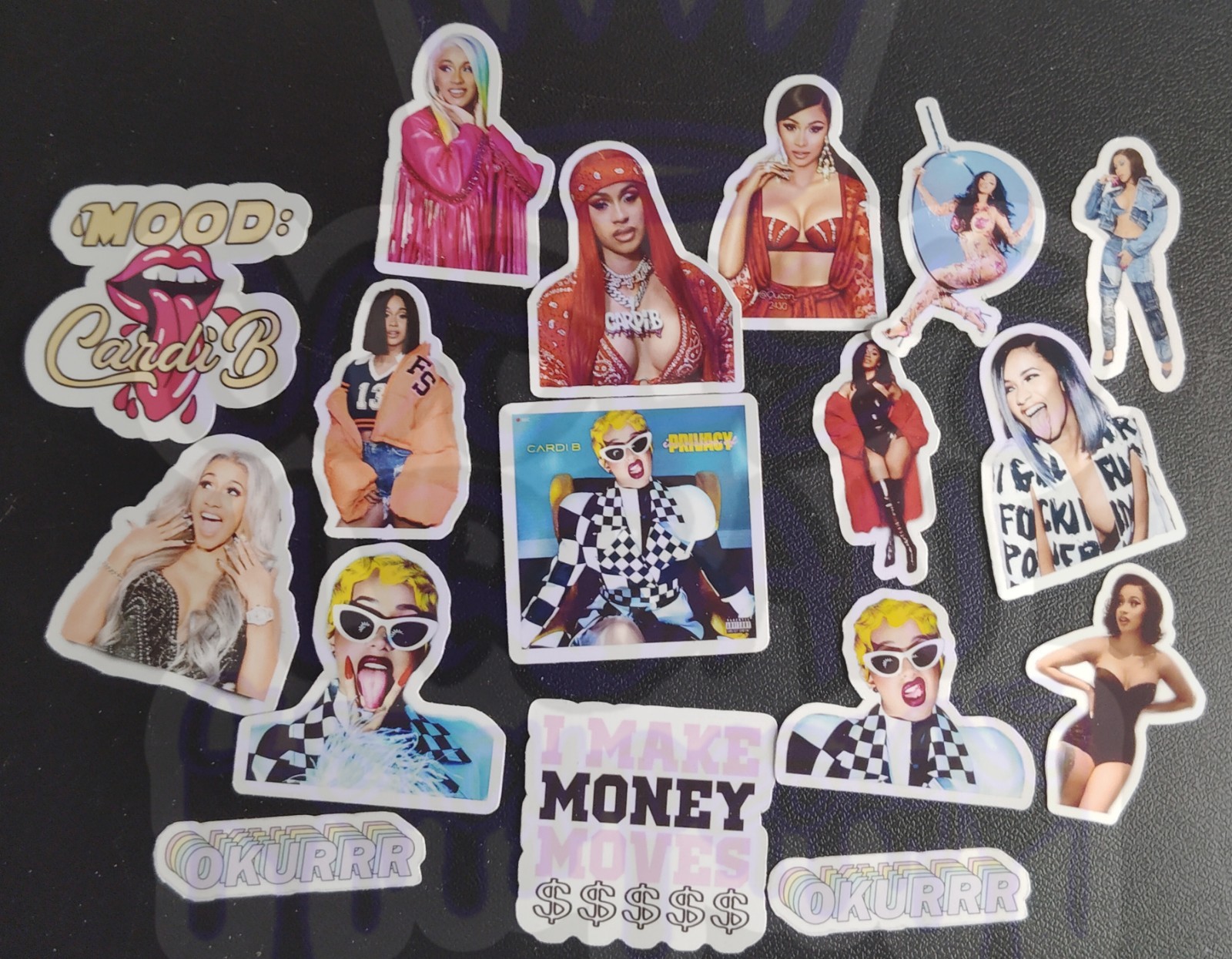 17 Pcs. Glossy Cardi B Stickers Cardi B Very High Quality For Laptops
