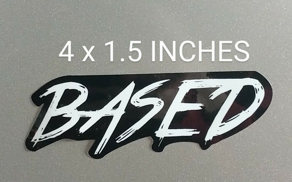 Small Based Decal 4×1.5" Printed Vinyl Sticker Choose From 4 Color Combinations!