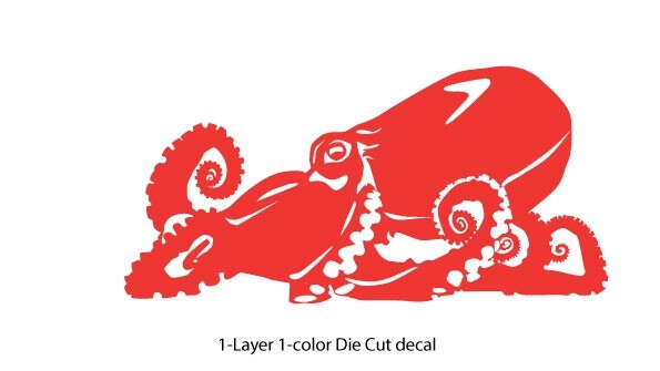 Sea Life – Octopus Diver Car Truck Bumper Die Cut Outdoor Vinyl Decal Sticker