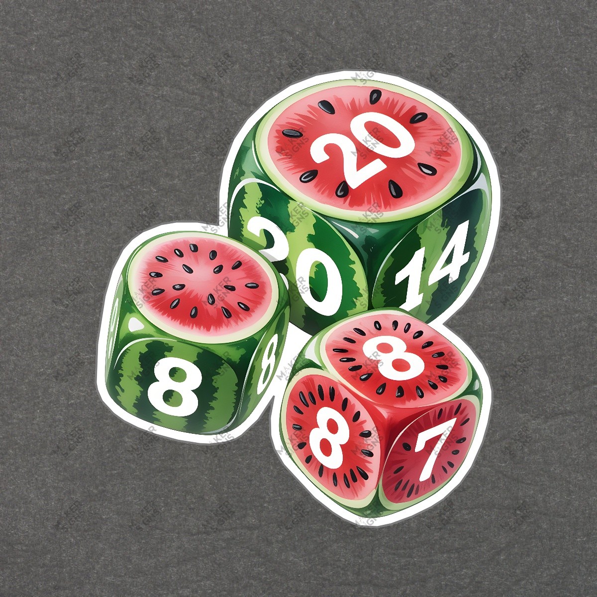 Whimsical Watermelon Dice Set Colorful Polyhedral Dice for Tabletop #7412