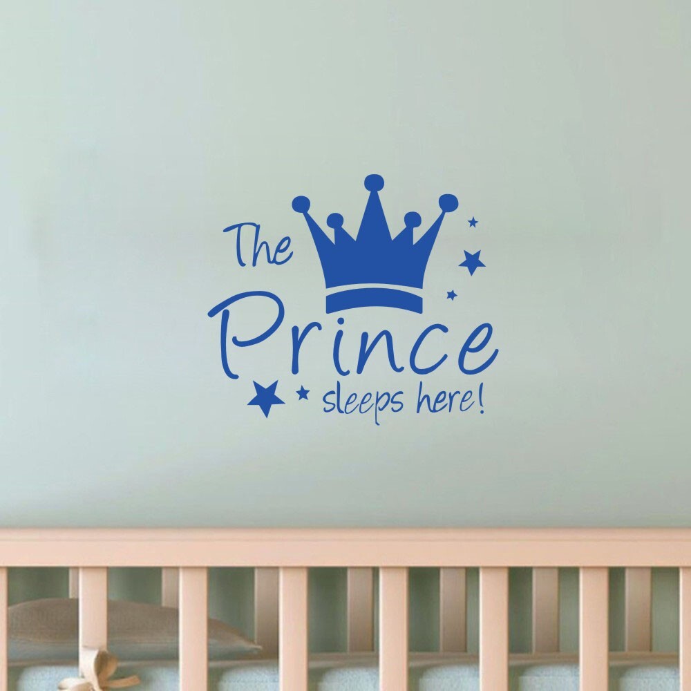Princess Prince Sleep Here Wall Sticker Girls Boys Kids Baby Room Mural