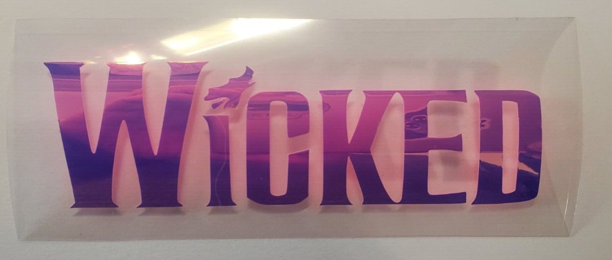 Wicked Movie Decal, Glinda and Elphaba Sticker, pink-purple holographic vinyl