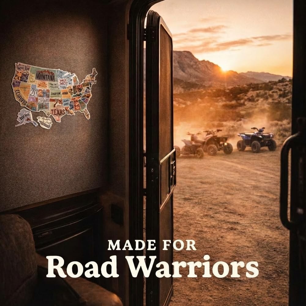 USA Sticker Map 11” x 17” – Travel Map for RV Interior Décor, Track States &