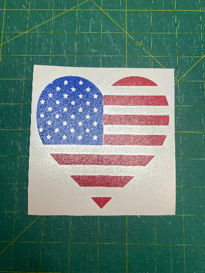 American Flag Heart Vinyl Decal
