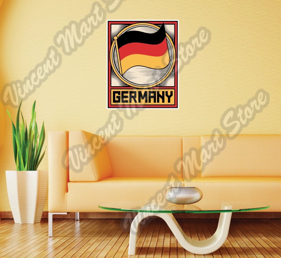 Germany Berlin Flag Retro German Gift Wall Sticker Room Interior Decor 20"X25"