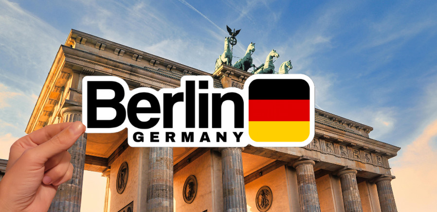 Berlin – Germany – Sticker with German Flag design