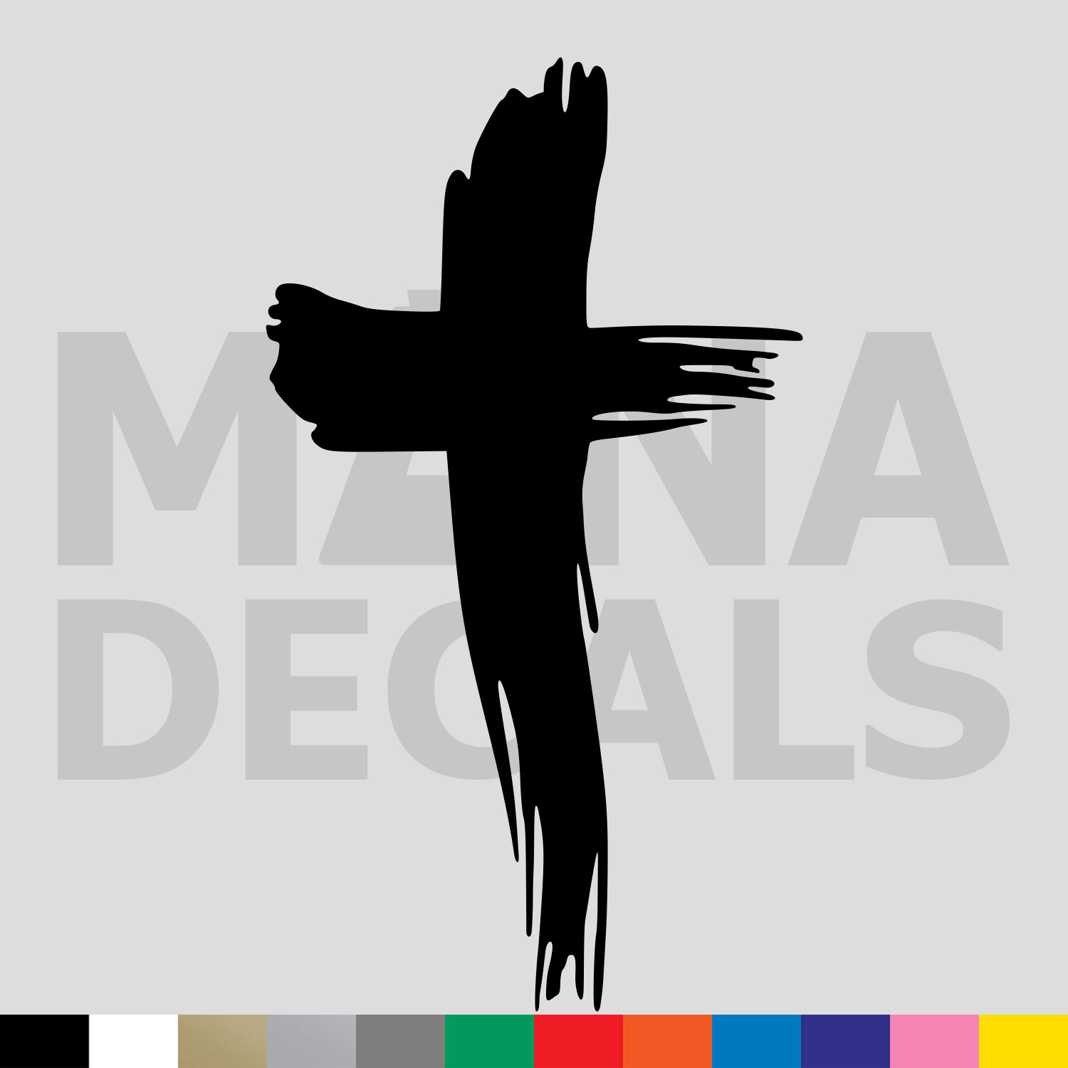 Cross Brush Stroke Vinyl Die Cut Decal Sticker – Jesus Christ Christian Church