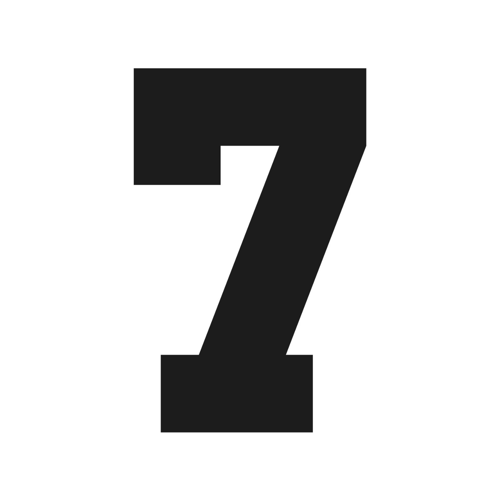 Number Seven Varsity font Vinyl decal 7 bold sports font Sticker