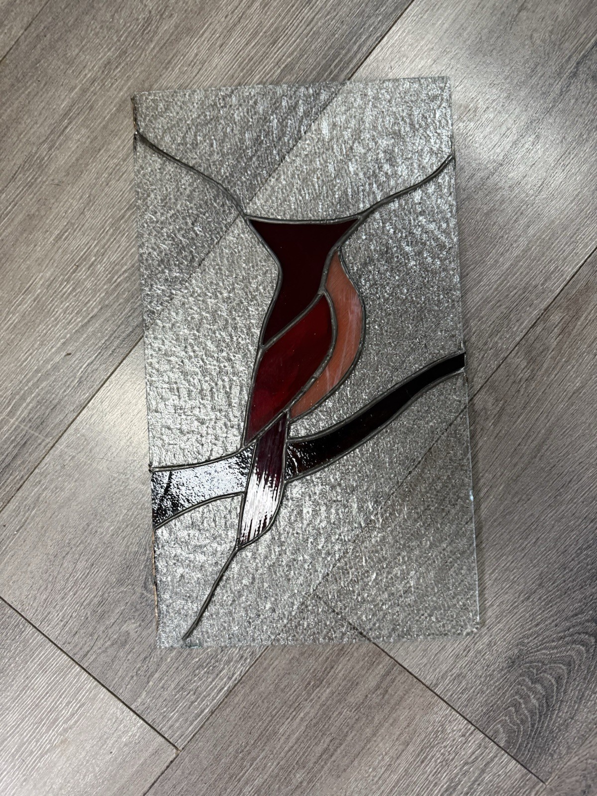 Stained Glass Bird Cardinal Window Panel 8”x12”