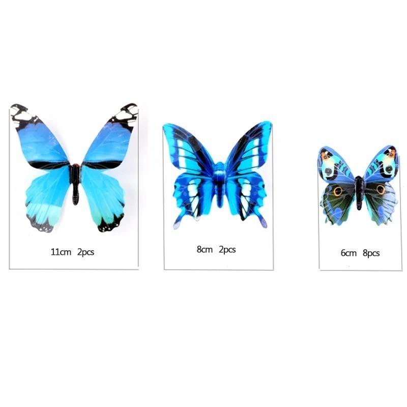 12PCS 3D Luminous Butterfly Wall Stickers DIY Home Decor Modern Art Gift