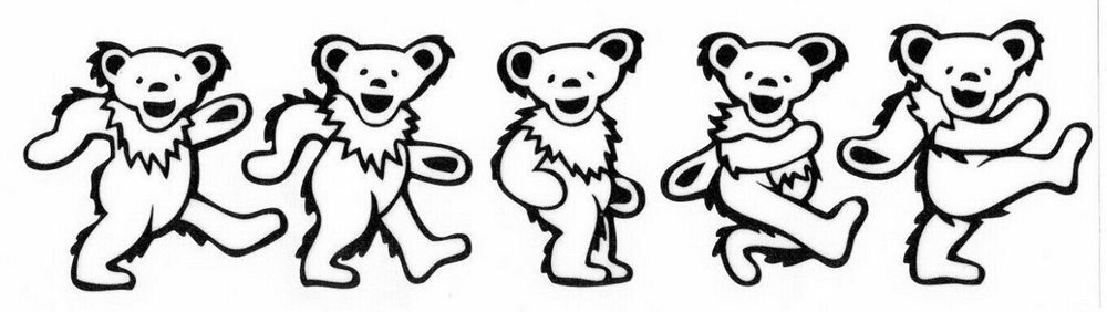 Vinyl Decal for Window – Grateful Dead, Dancing Bears (5)