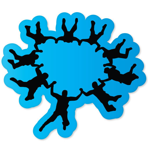 Skydiving Parachuting car bumper sticker 4" x 4"