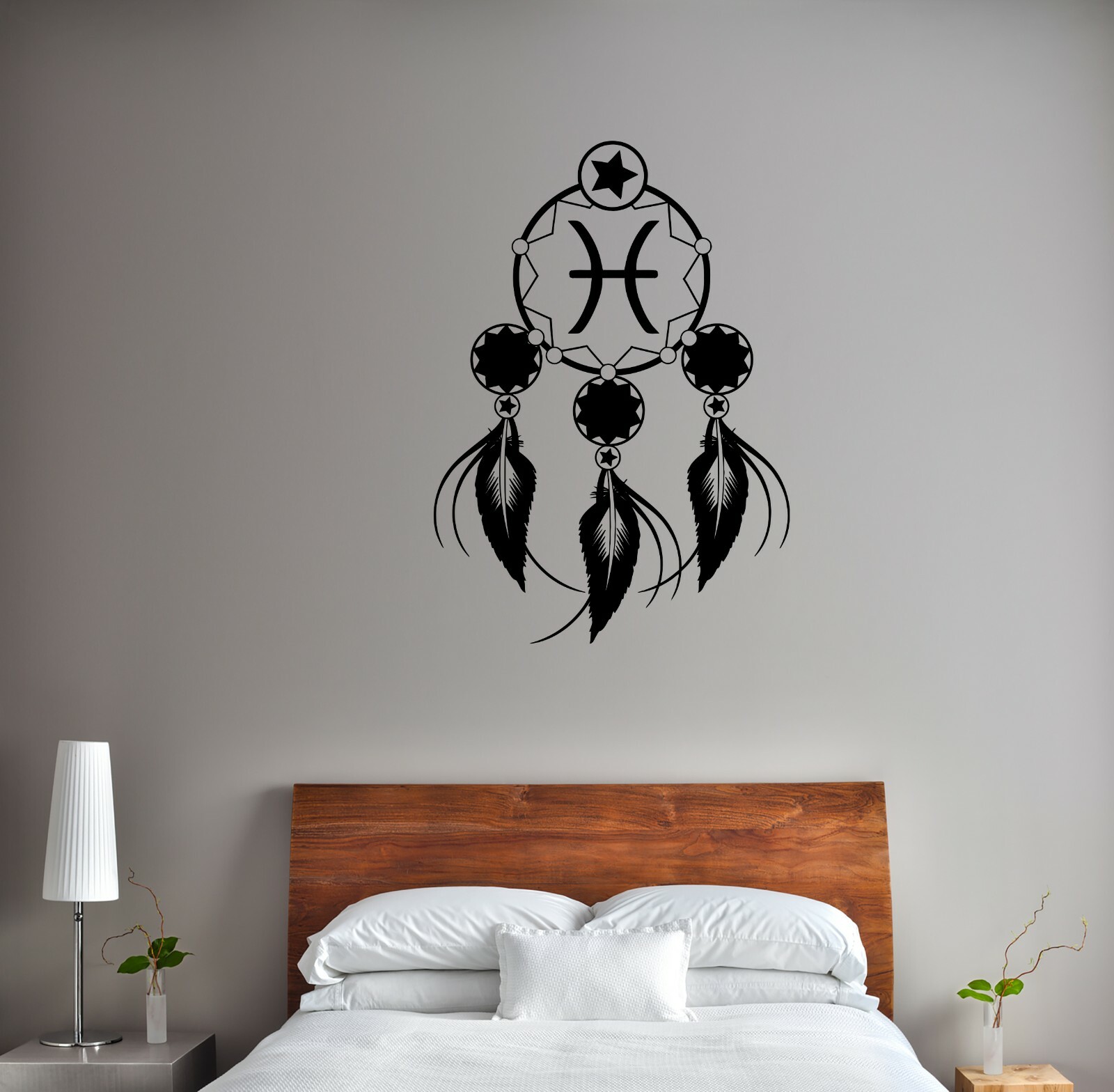 Wall Vinyl Decal Sticker Horoscope Sing Pisces Zodiac Dreamcatcher (n1634)
