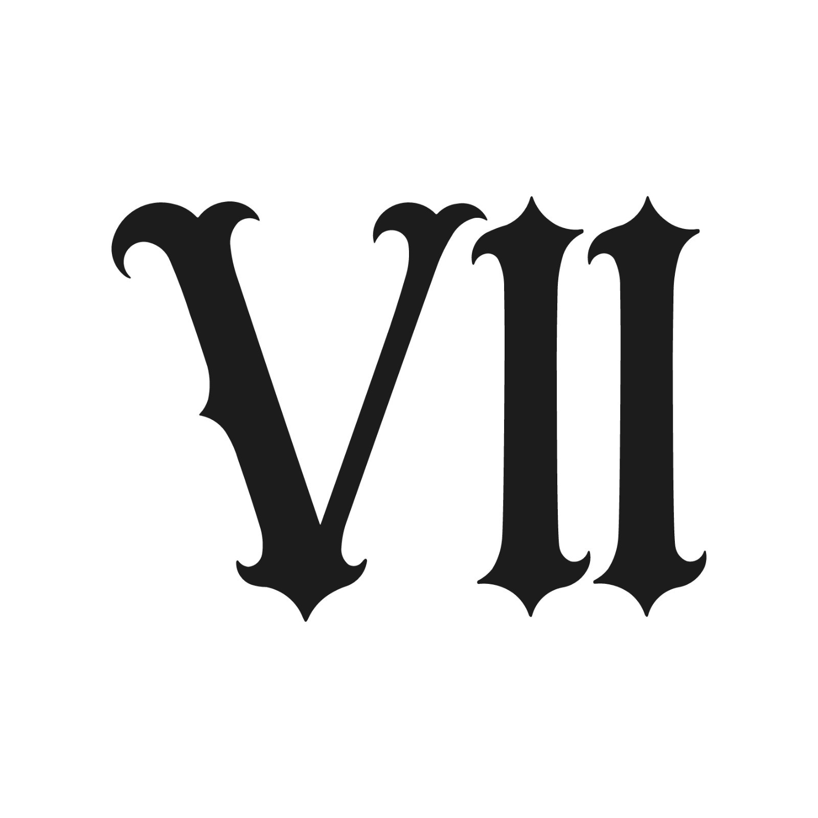 VII Roman number 7 Gothic font Six Vinyl decal Numeral Rome font Sticker