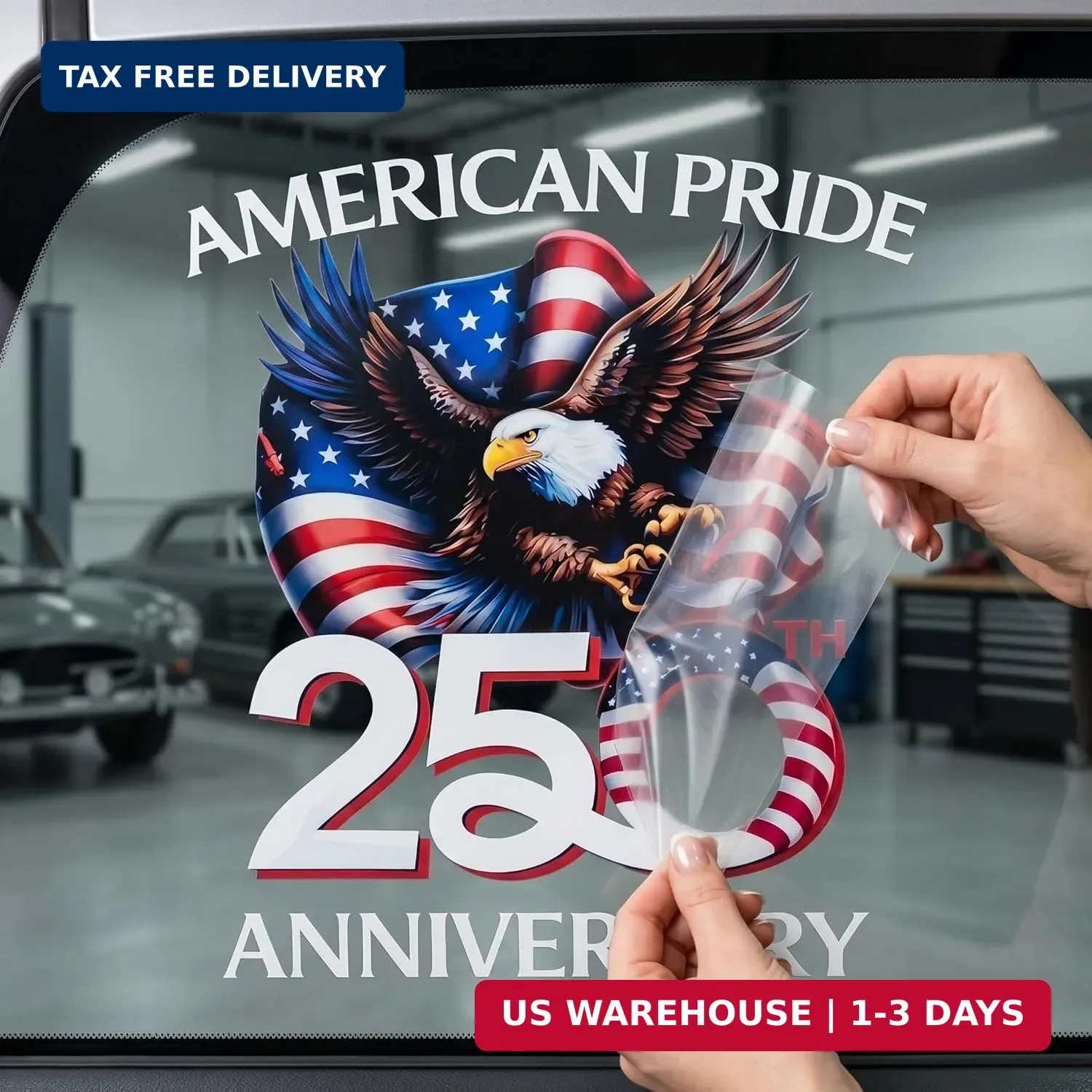 USA 250th Anniversary Stickers, American Pride Eagle with Flag Design, Patriotic