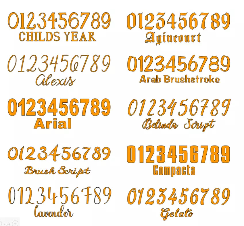 Number Sets Vinyl Color Decal – Sticker – Oracal 651 ID Numbers Custom