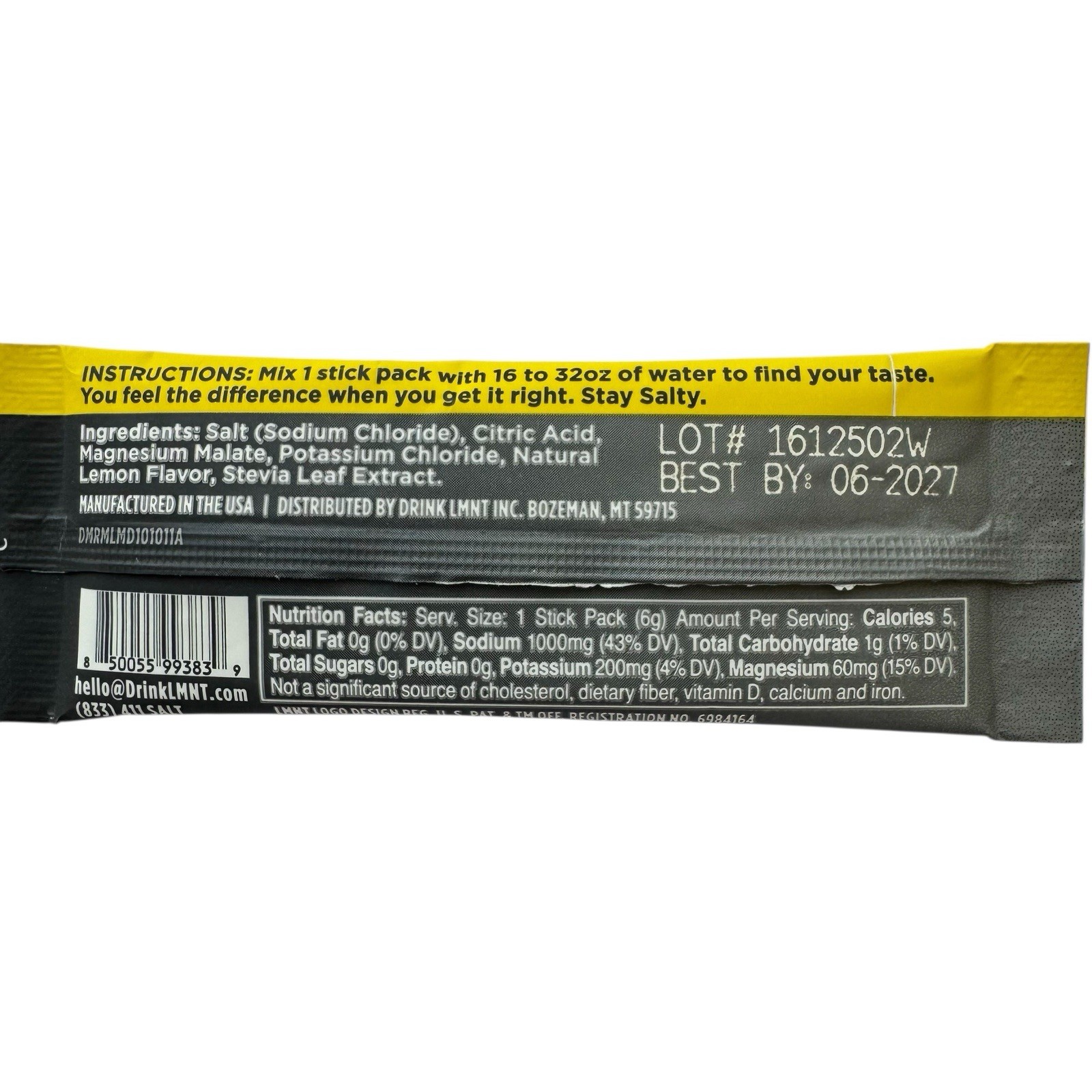 LMNT 2 Stickers + 1 Stick Set: More Salt Not Less, LMNT Black Square, Lemonade