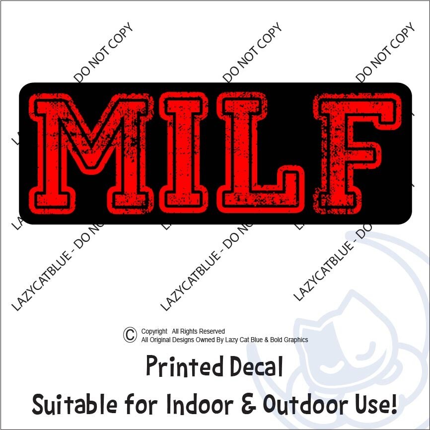 MILF Decal Sticker Black & Red Milfin Mom I Like to F Hot Cougar Mothers Day Gif