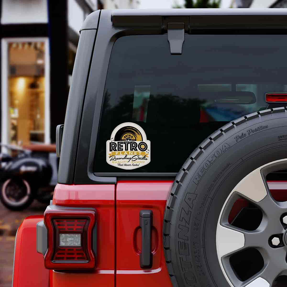 Vinyl Sticker, Retro Planet Recording Studio Music Decal