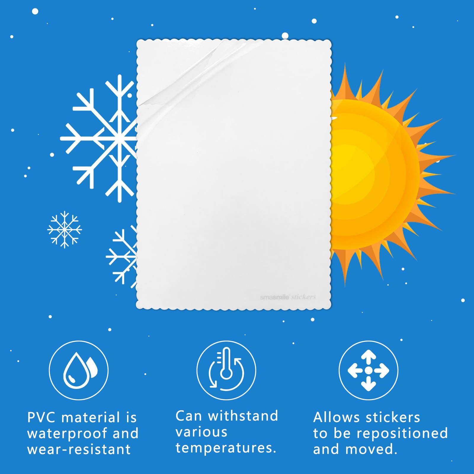 Windshield Sticker Applicator 5Pack 5"x7" Static Cling Stickers Easy Application