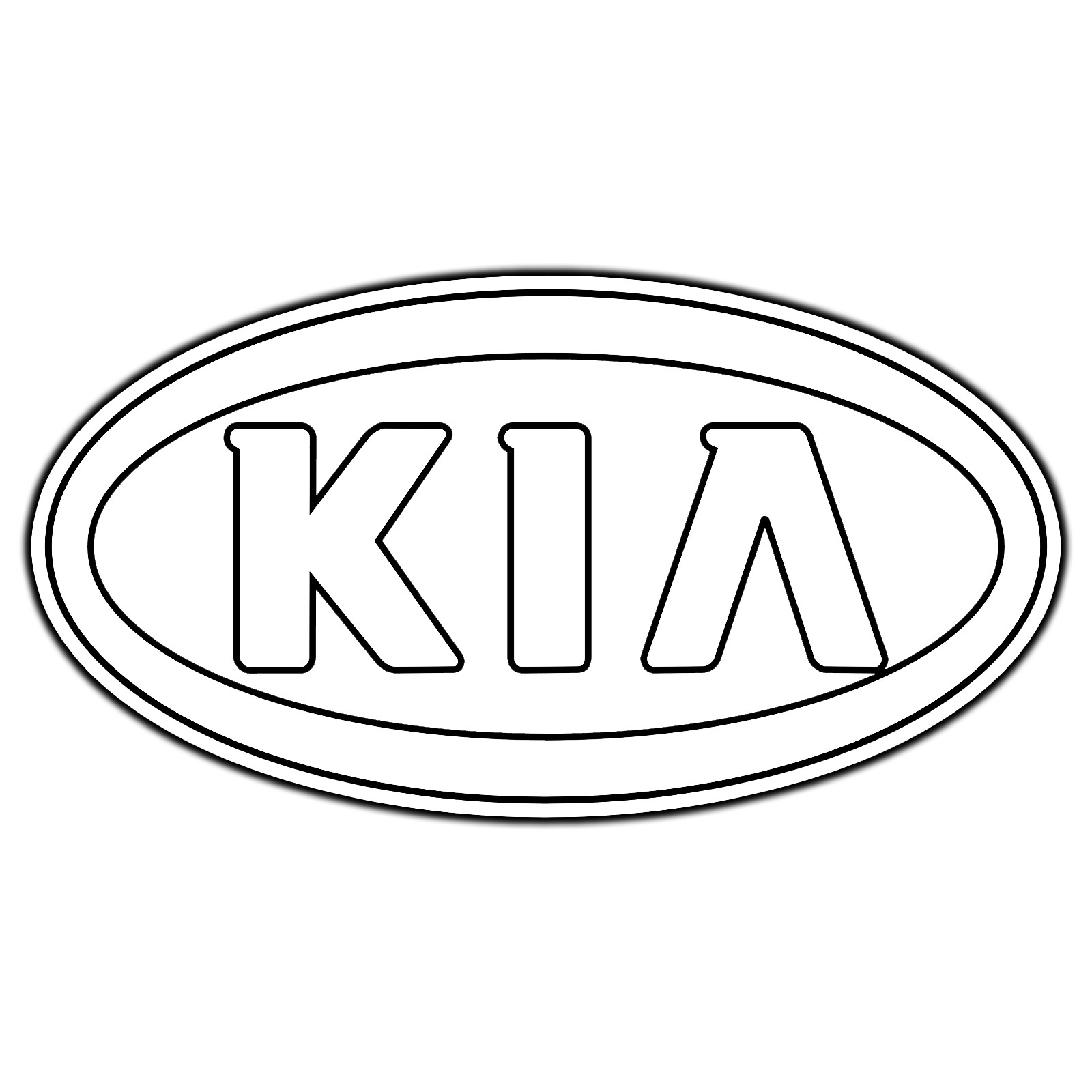 Kia Black & White Logo #2 Sticker Waterproof Vinyl Decal Die-Cut Car Garage