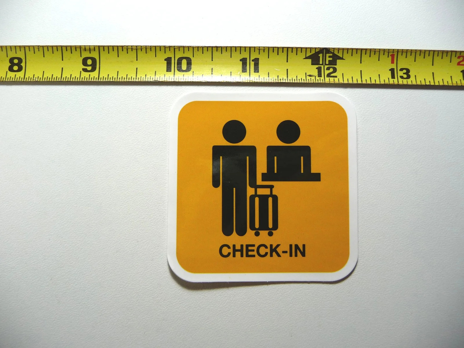 HOTEL MOTEL CHECK IN DESK SMALL STICKER DECAL SIGN FUN LITTLE SIGNS