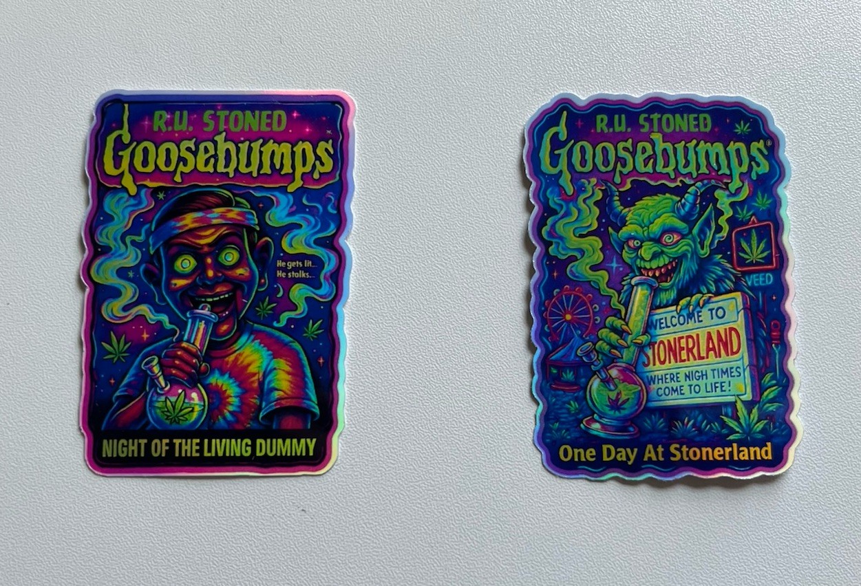 Goosebumps Stoner 2.5 Inch Holographic Sticker Set Of 2