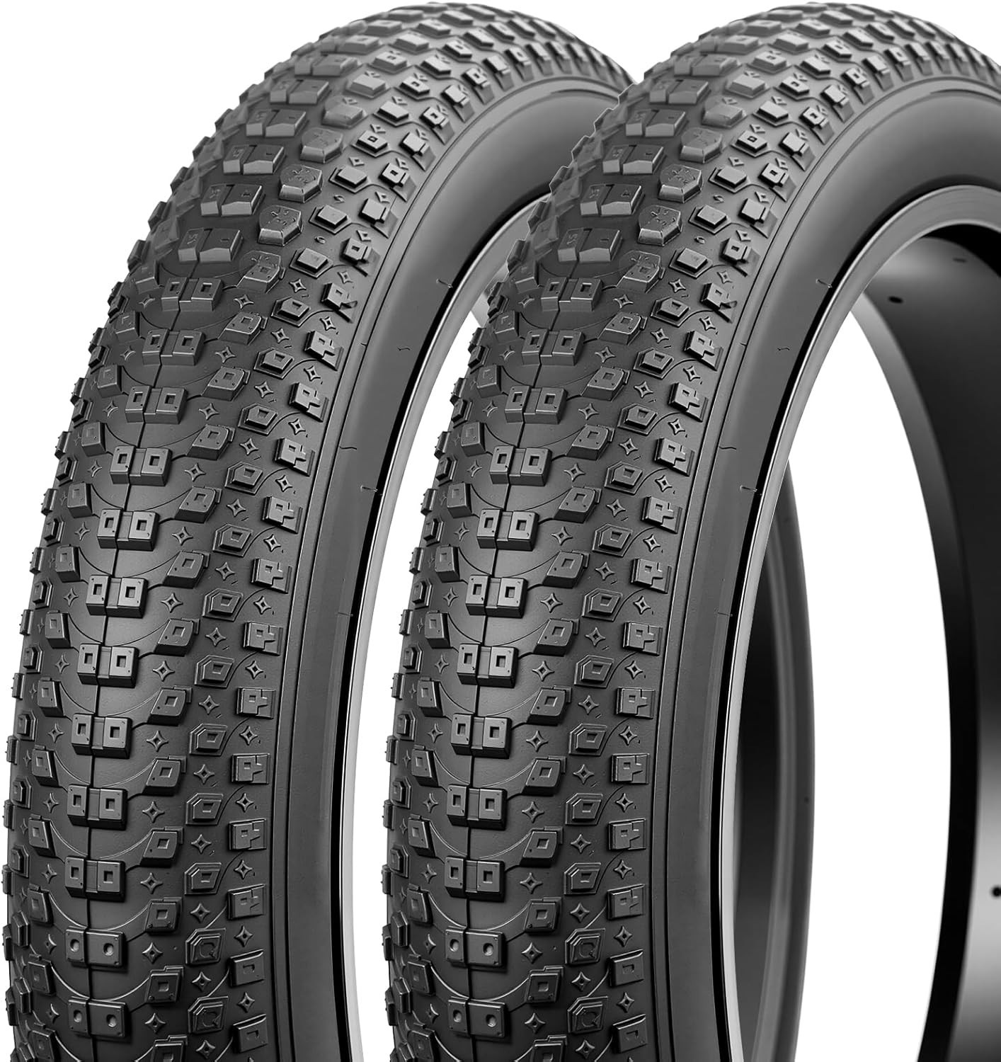 20×3.0 E-Bike Fat Tire-76-406 20×3.0, 2 PCS 20X3.0 Tires (NO TUBE)
