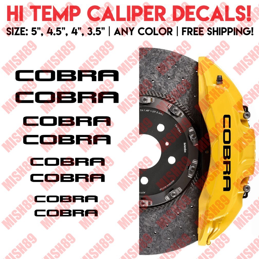 Cobra Brake Caliper Decal Ford Mustang SVT Cobra Vinyl Sticker – Any Color
