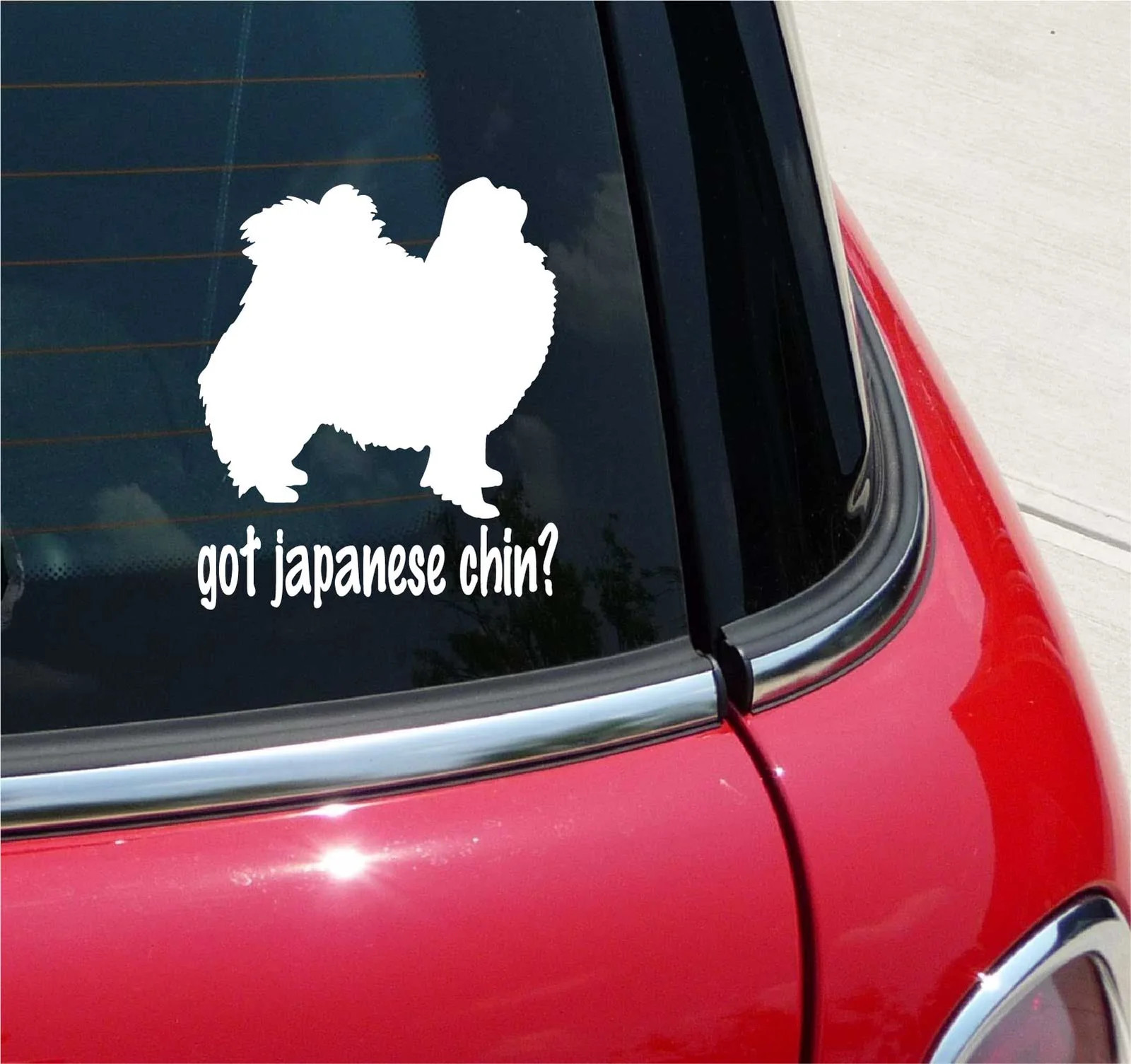 GOT JAPANESE CHIN? CHIN DOG GRAPHIC DECAL STICKER ART CAR WALL DECOR