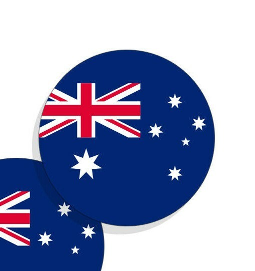 Australia Flag Stickers Flag Decals Vinyl Indoor Outdoor Stickers Round 4pack