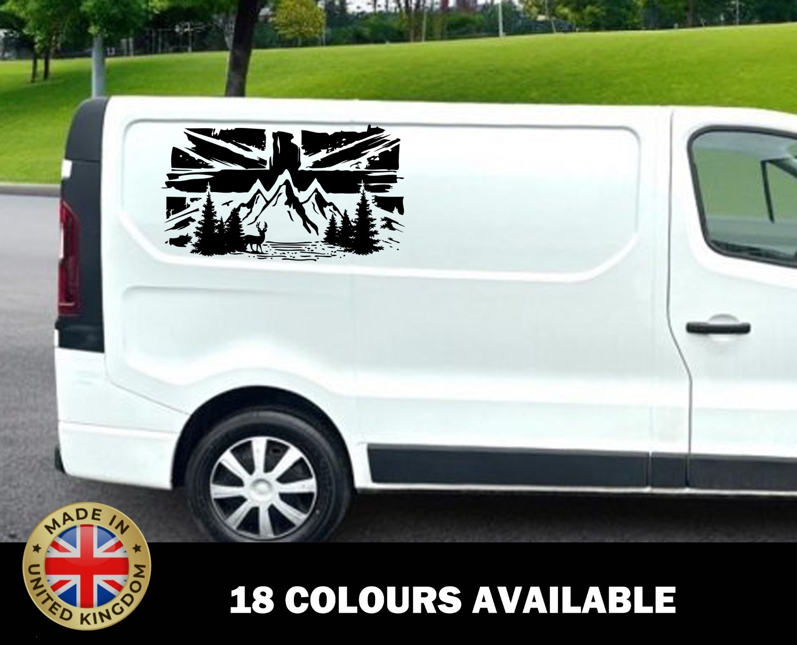 Union Jack Mountain Vinyl Decals Camper Van Caravan Motorhome Sticker Graphic