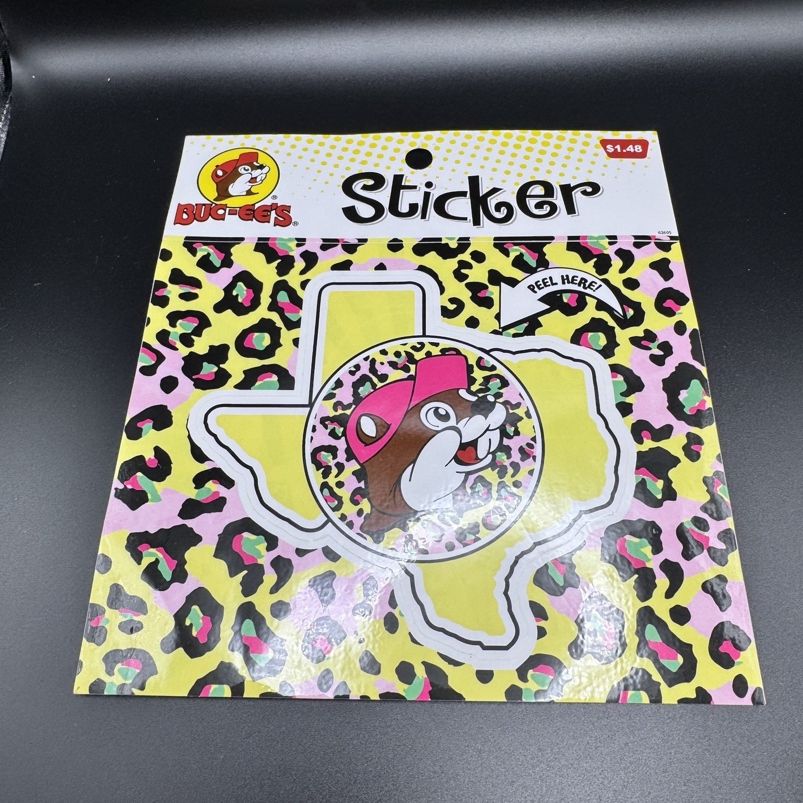 Bucees Sticker Decal Texas 5 X 4 Animal Print Pink Yellow Texas