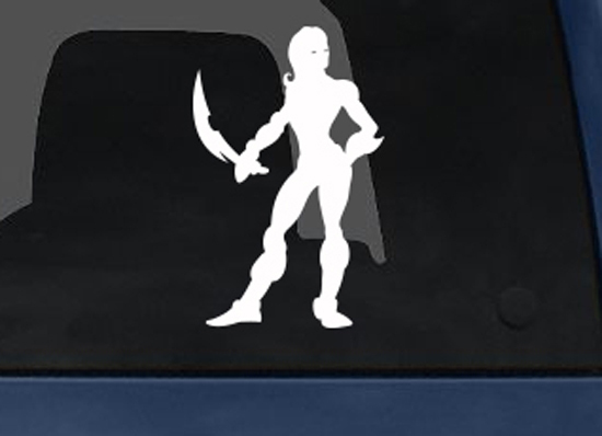 Comic Book Style – Super Hero Silhouette Girl Version 10- Car Tablet Vinyl Decal