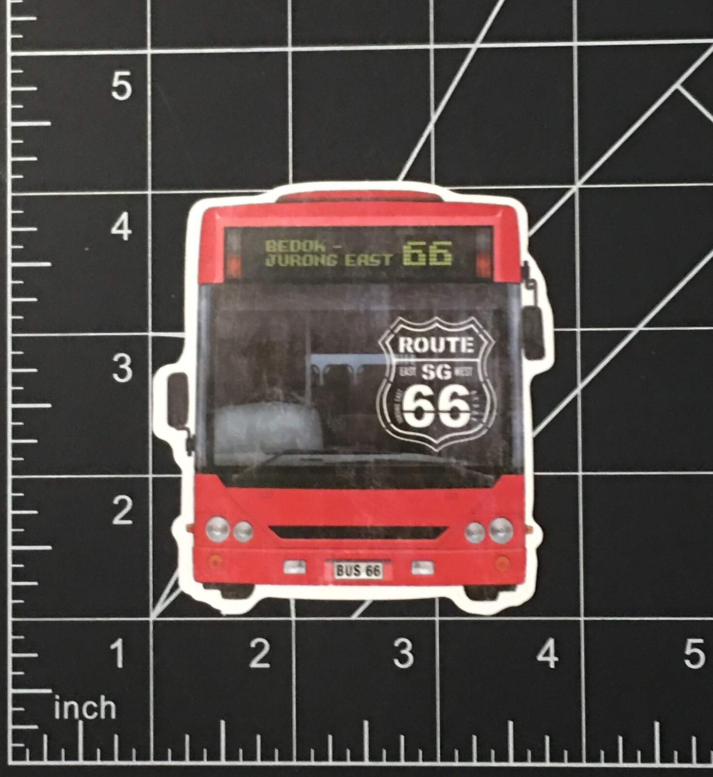 Route 66 Bus – Vinyl Sticker Sign Front East West SG Durable