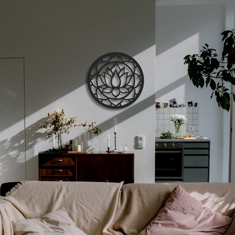 Metal Wall Decor, New Lotus Circle Metal Wall Art, Home Decor, Housewarming Gift