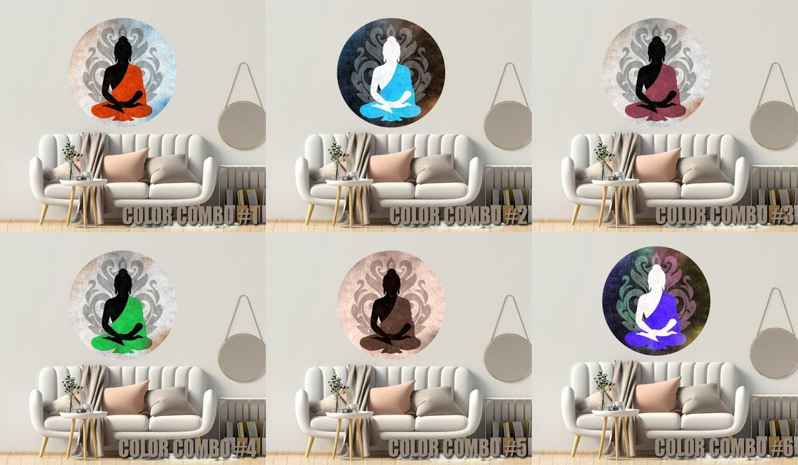 Mandala Yoga Wall Decal, Yoga Mandala Wall Sticker, Yoga Mandala Studio Decor