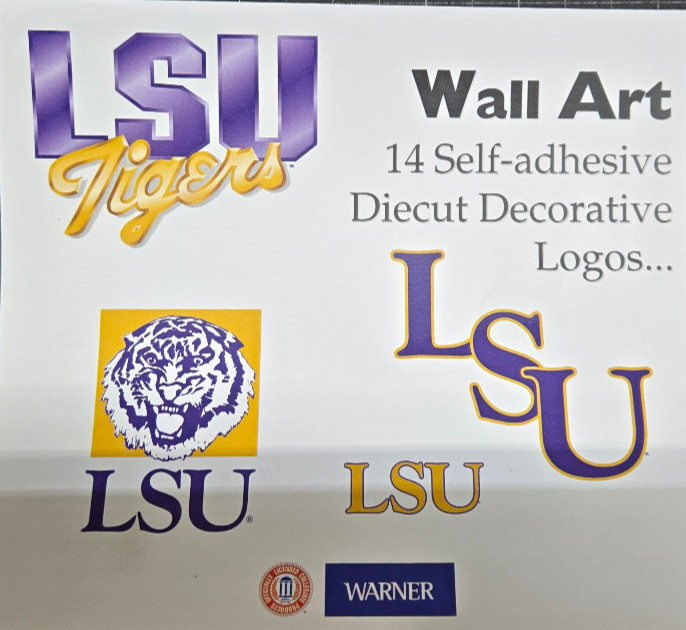 LSU Tigers NCAA Wall Stickers Art Decals Self Stick Diecut Football Logos LSUPK
