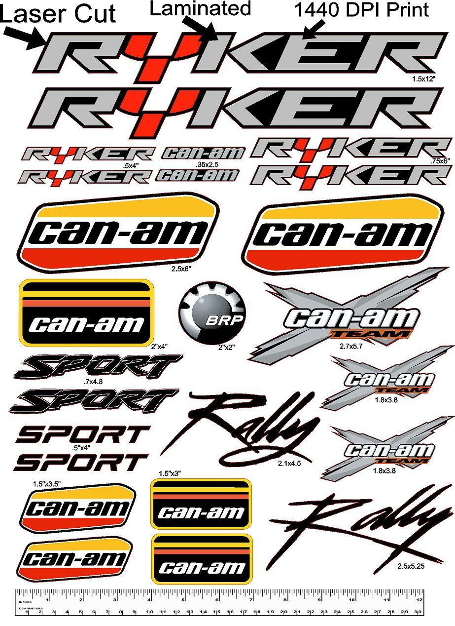 Can Am Ryker Rally Sport Team Decal kit Graphics Vintage Vinyl Sticker OEM
