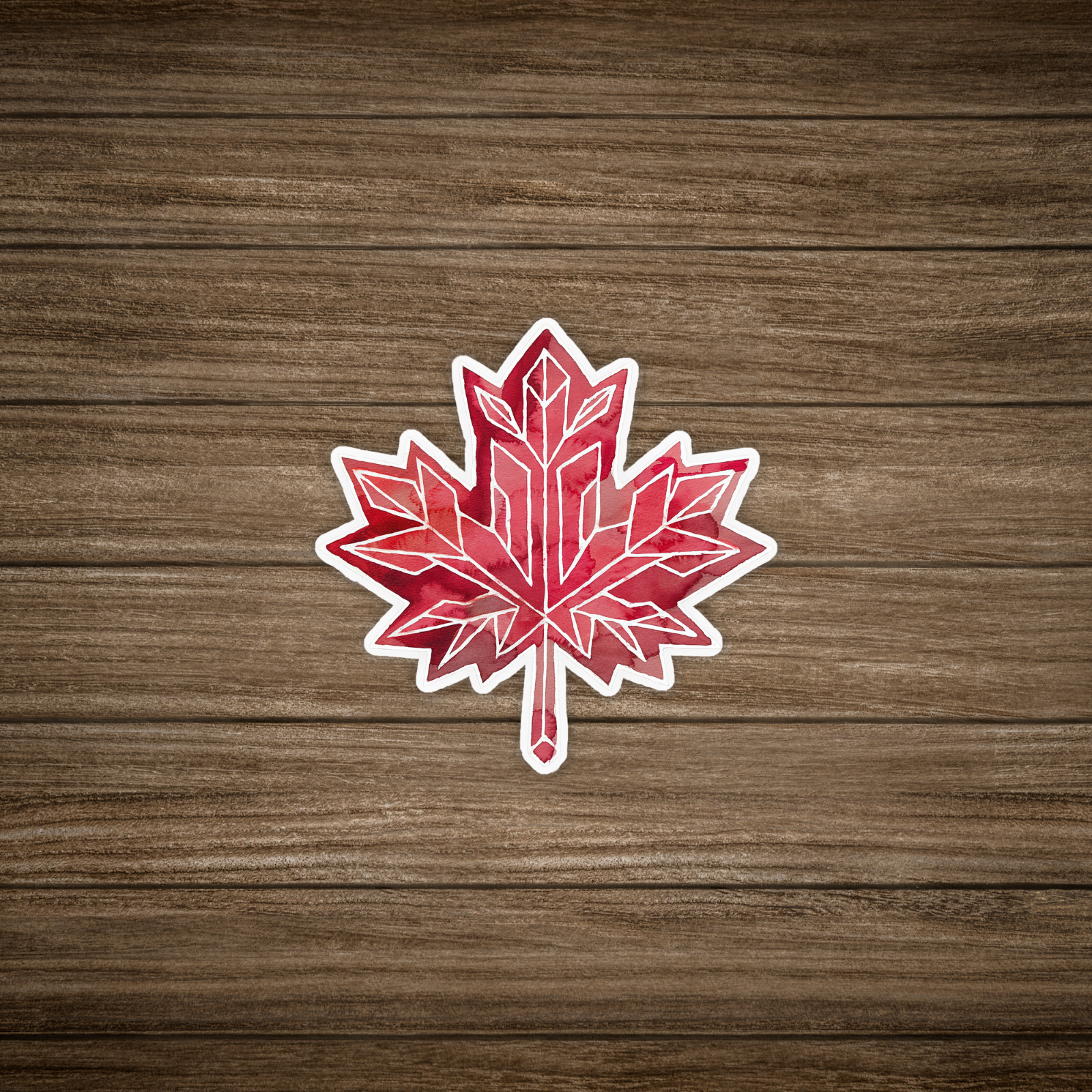 Vibrant Red Maple Leaf Sticker – Canada Day Decal Laptop Car Decor #108