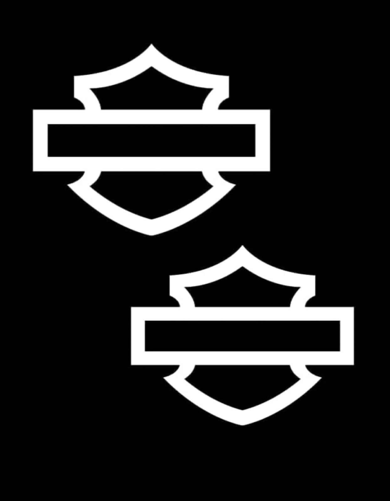 Motorcycle bar and Shield Design Vinyl Decal #2 Pieces Moto HD Club 5"x4" (Wh…