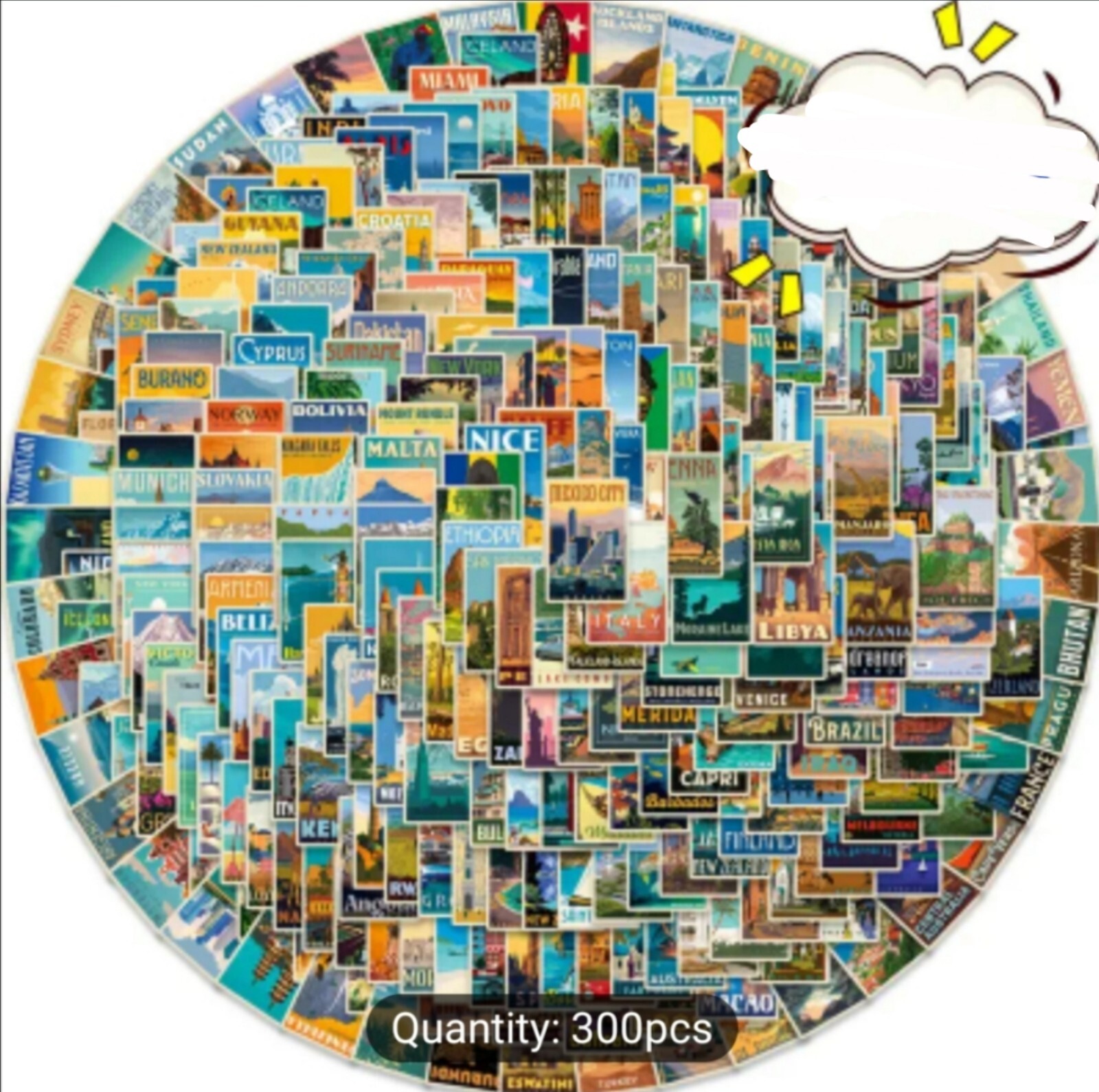 10 PCS Famous Countries Cities Landmarks Locations Travel 2 Stickers BRAND NEW