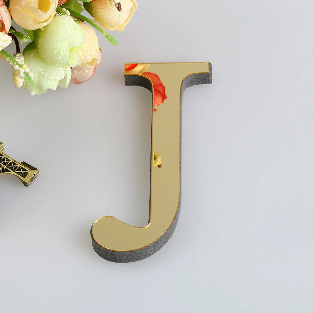 10CM 3D Mirror 26 Letters DIY Acrylic Wall Stickers for Logo Name Alphabet Weddi
