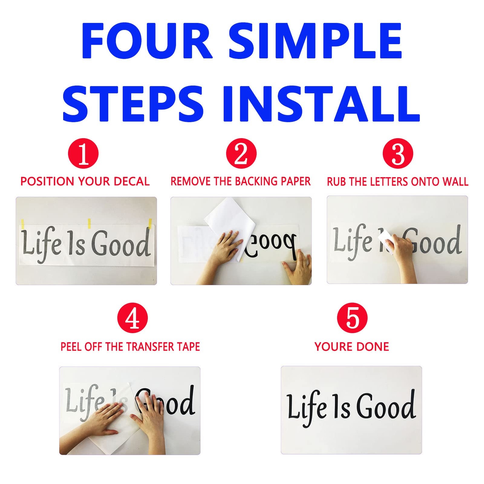 Family Wall Art, Family Wall Stickers, (Easy to Apply), Vinyl Wall Decor Art
