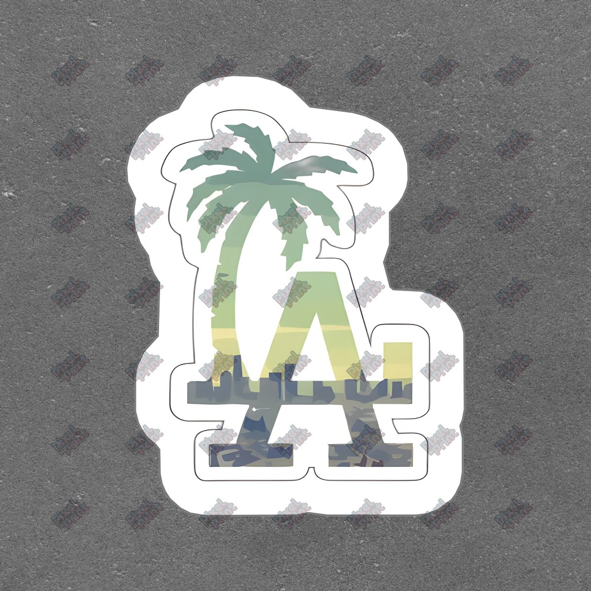 Stylish LA Skyline and Palm Tree Vinyl Sticker Perfect for Water #127846