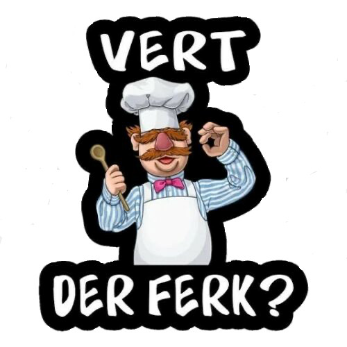 funny swedish chef vert der ferk vinyl 3" Sticker Waterproof #94