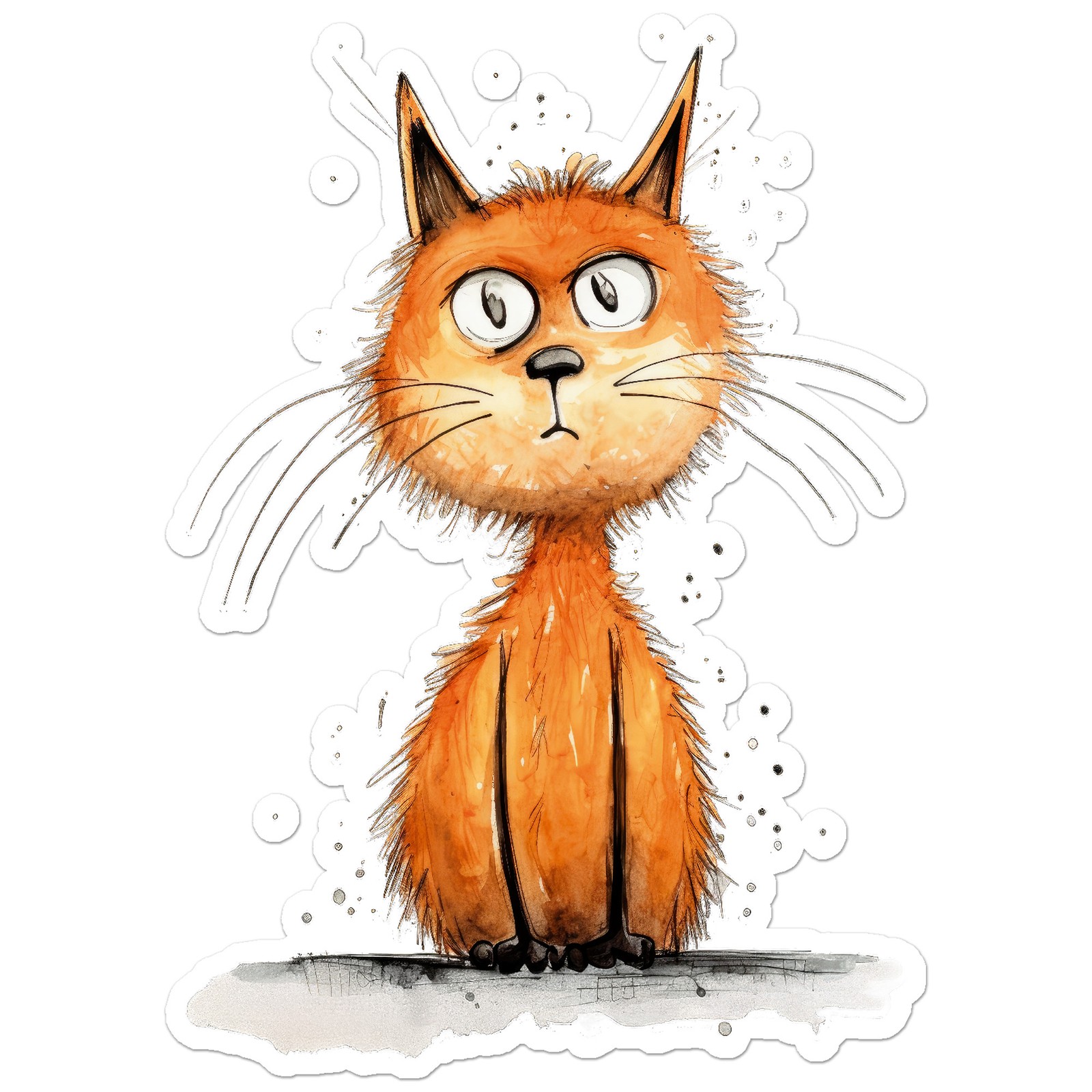 Funny Orange Cat – Vinyl Decal Sticker – Car Window Laptop – ebn11093
