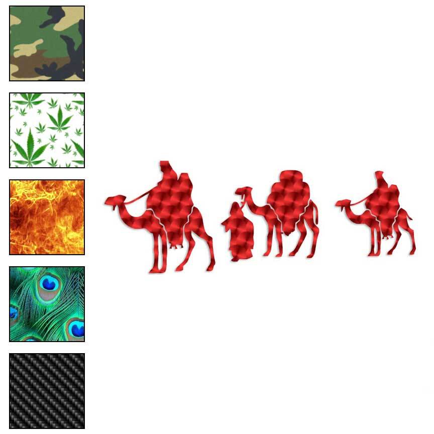 Three Wise Men Camels, Vinyl Decal Sticker, 40 Patterns & 3 Sizes, #1020
