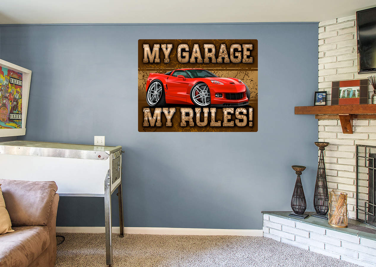 2005-08 Corvette Z06 Coupe My Garage My Rules Wall Art Graphic Sticker